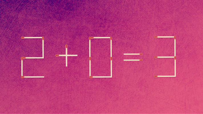 האם תצליחו לפתור את המשוואה באמצעות הזזת שני גפרורים?