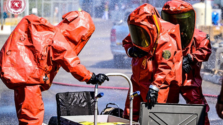 תרגיל חומרים מסוכנים במפעל שטראוס