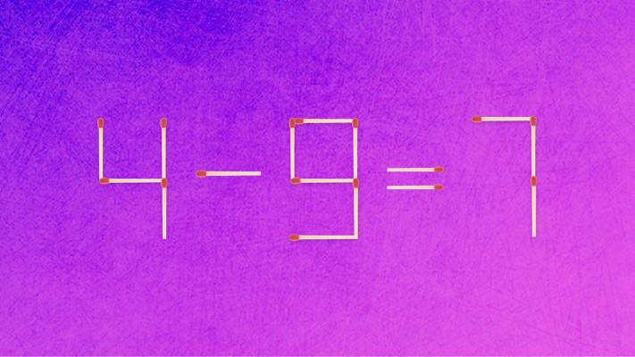 האם תצליחו לפתור את המשוואה באמצעות הזזת גפרור אחד בלבד?