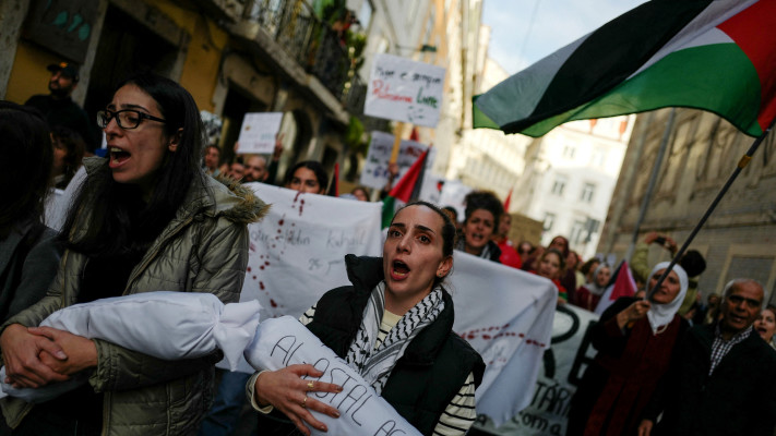 הפגנה פרו פלסטינית בליסבון, פורטוגל