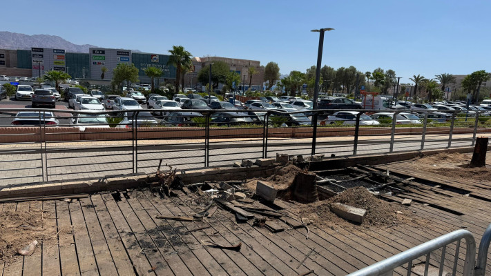 זירת נפילת הכטב''ם באילת