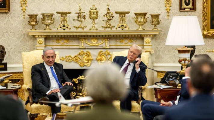 פגישת נתניהו והנשיא טראמפ בבית הלבן