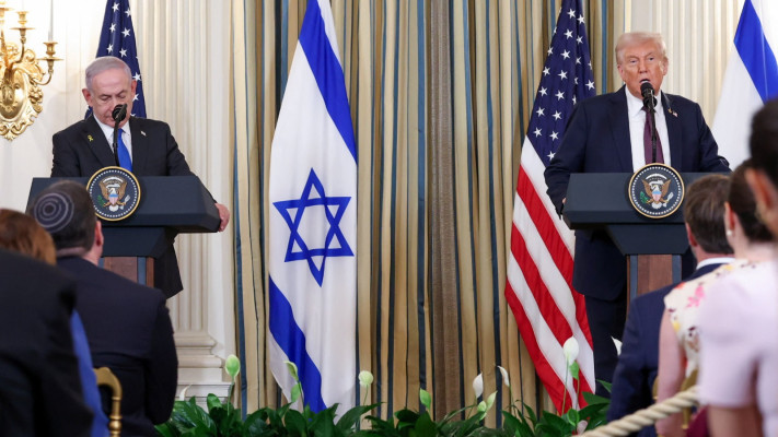 נתניהו וטראמפ במסיבת העיתונאים