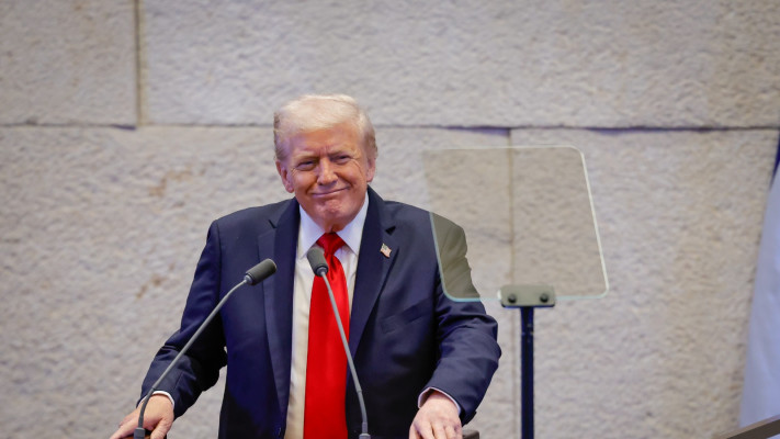 דונלד טראמפ בכנסת (צילום: דוברות הכנסת)