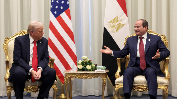 הפסגה בשארם א-שייח': נשיא ארה''ב דונלד טראמפ ונשיא מצרים עבד אל-פתאח א-סיסי