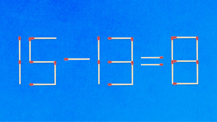 האם תצליחו לפתור את המשוואה באמצעות הזזת גפרור אחד בלבד?