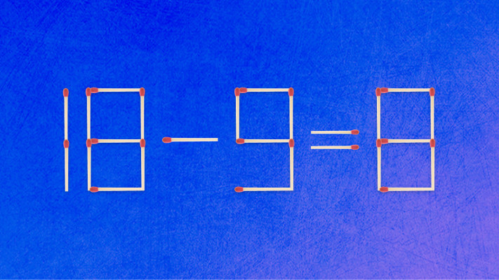 האם תצליחו לפתור את המשוואה באמצעות הזזת גפרור אחד בלבד?