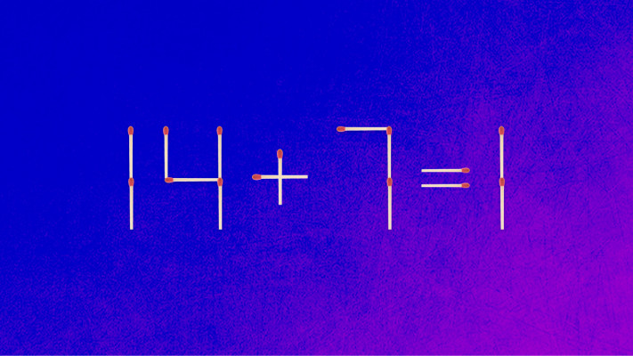 האם תצליחו לפתור את המשוואה באמצעות הזזת גפרור אחד בלבד?