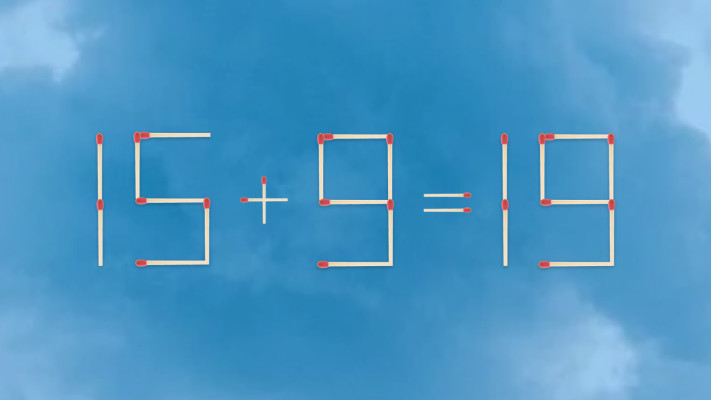 האם תצליחו לפתור את המשוואה באמצעות הזזת גפרור אחד בלבד?