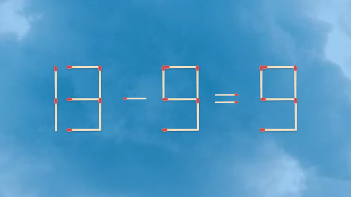 האם תצליחו לפתור את המשוואה באמצעות הזזת גפרור אחד?