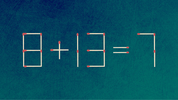 האם תצליחו לפתור את המשוואה באמצעות הזזת גפרור אחד?