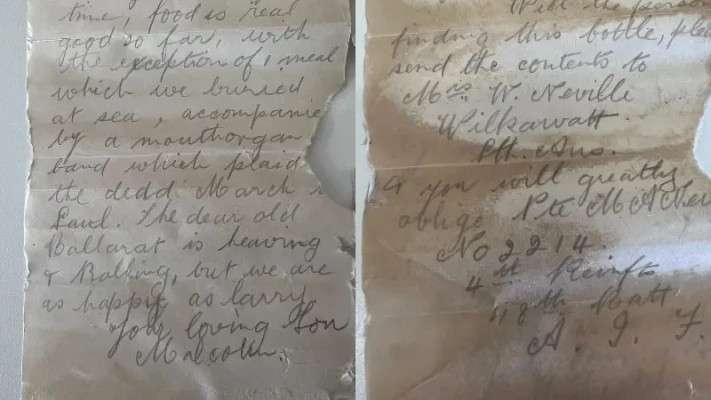 המכתבים שהיו בתוך הבקבוק