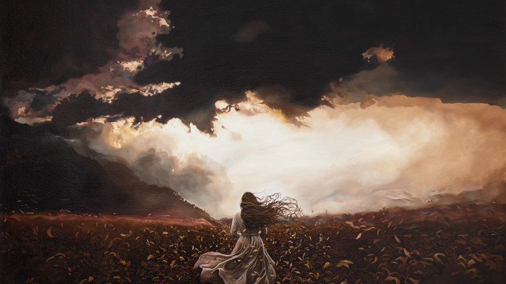 ענת בצר, רוּחַ, שמן על בד 90x90 ס''מ, 2025