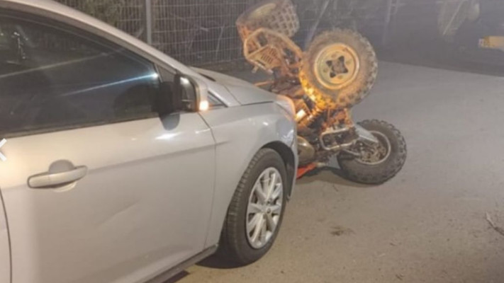 טרקטורון שהתהפך בתאונת דרכים