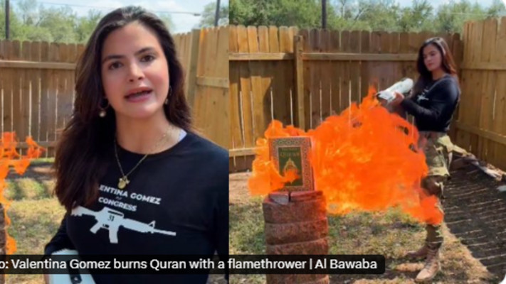 ולנטינה גומז שורפת ספר קוראן 