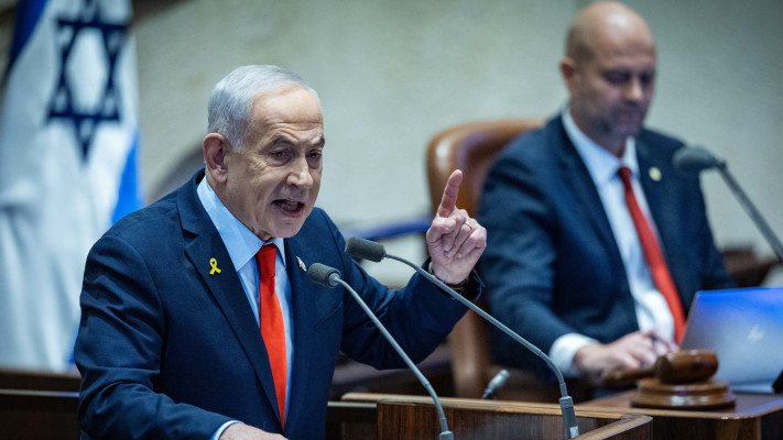 בנימין נתניהו במהלך דיון 40 חתימות בכנסת 