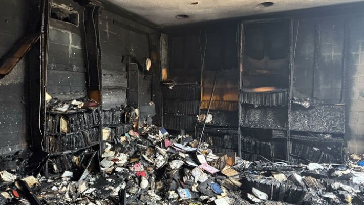 השריפה בבית הכנסת ''בית ישראל'' במיסיסיפי, ארה''ב (צילום: צילום מסך מתוך X