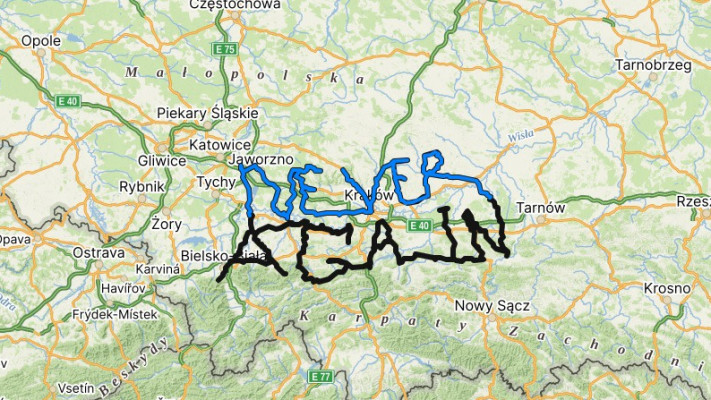 המפה אותה ''צייר'' רוכב האופניים לוקאש קלמנט