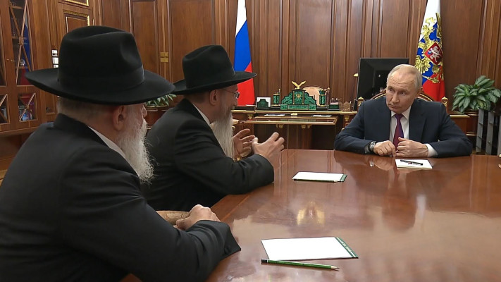 פגישת פוטין והרב הראשי של רוסיה