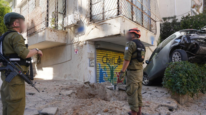 כוחות פיקוד העורף בזירת נפילה במרכז הארץ