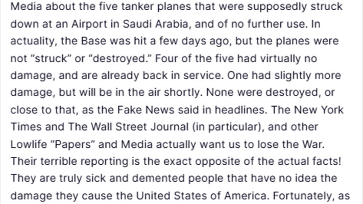 הפוסט של טראמפ