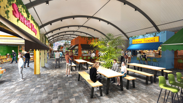 הדמיית שוק האוכל פארק הטרמינל 