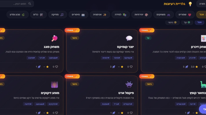 סביבת פיתוח AI לילדים Yuvi LAB