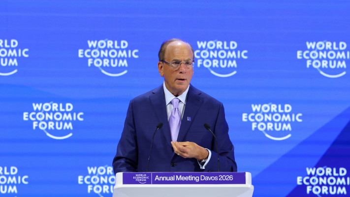 לארי פינק, יו''ר ומנכ''ל בלקרוק בפורום הכלכלי העולמי בדאבוס, שוויץ