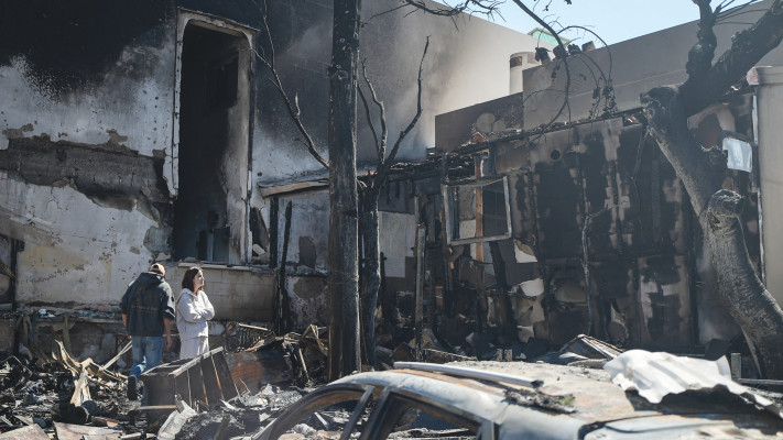 זירת ההרס מנפילת טיל איראני בנהריה