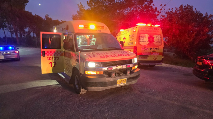 אמבולנס בזירת התאונה ביער המלאכים