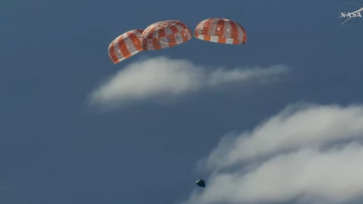 ארטמיס 2, החללית ''אוריון'', בחזרה בכדור הארץ