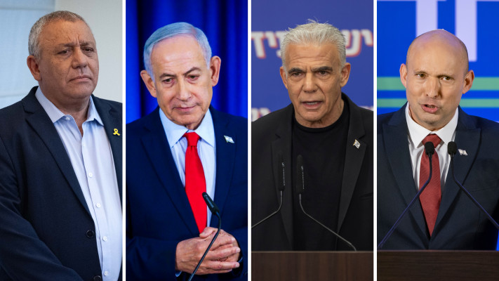 נפתלי בנט, יאיר לפיד,בנימין נתניהו,גדי איזנקוט