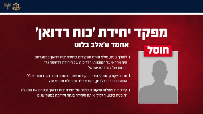 חיסול מפקד כוח רדואן של חיזבאללה