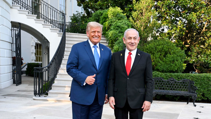בנימין נתניהו ודונלד טראמפ בבית הלבן