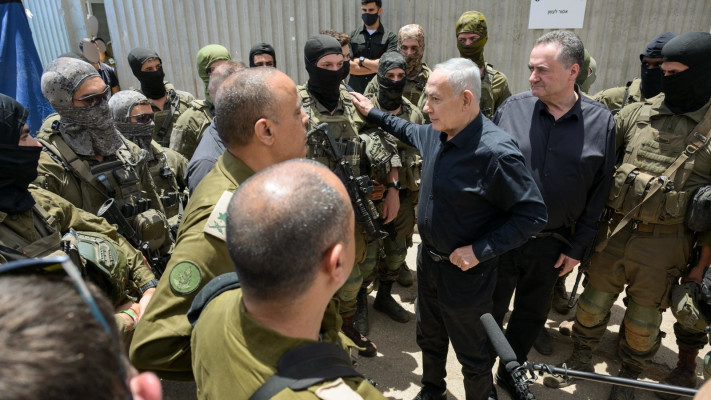 בנימין נתניהו וישראל כ''ץ בגבול הצפון