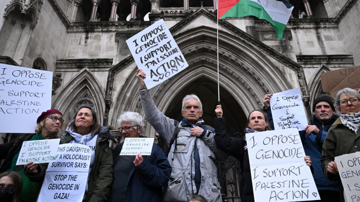 מחאה למען ארגון Palestine Action בלונדון
