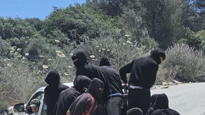 נערי גבעות על טנדר ביהודה ושומרון (צילום: צילום מסך מתוך X