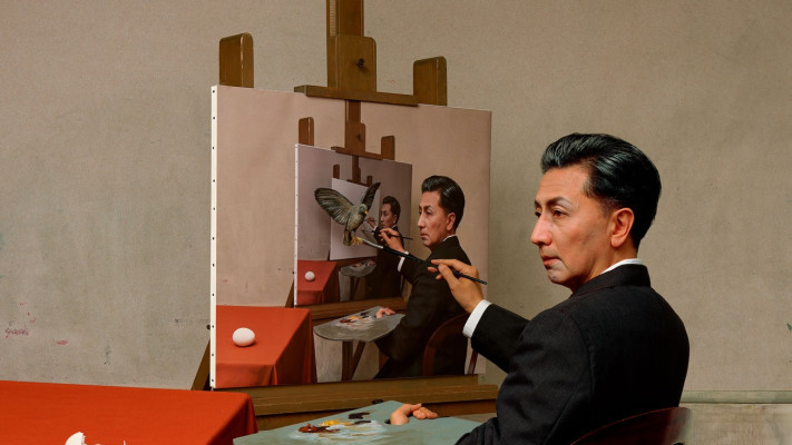 Yasumasa Morimura, Self-Portraits through Art History (Magritte / Triple Personality)
