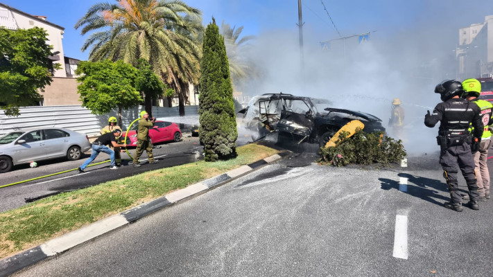 פיצוץ רכב בחיפה
