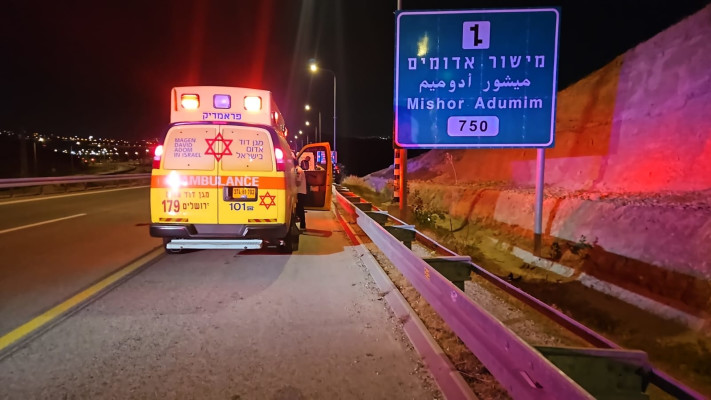 זירת התאונה בכביש 1, סמוך למישור אדומים