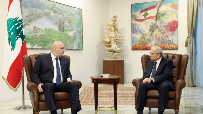 נשיא לבנון ג'וזף עאון וראש ממשלת לבנון נאווף סאלם