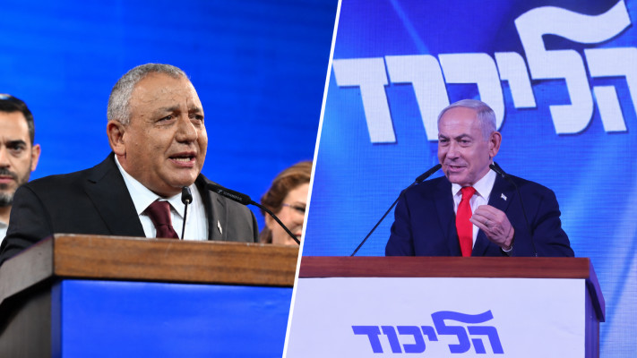 ביבי נתניהו וגדי איזנקוט בליל הבחירות
