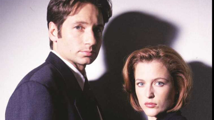 דיוויד דוכובני וג'יליאן אנדרסון בתיקים באפלה (צילום: יח''צ)