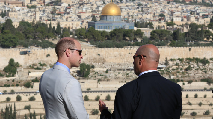 הנסיך וויליאם בהר הזיתים בירושלים (צילום: עמית שאבי)