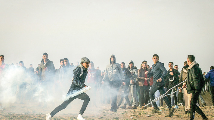 הפרות סדר על הגדר בעזה (ארכיון)