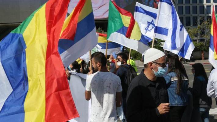 מחאת הדרוזים והצ'רקסים  (צילום: אבשלום ששוני)