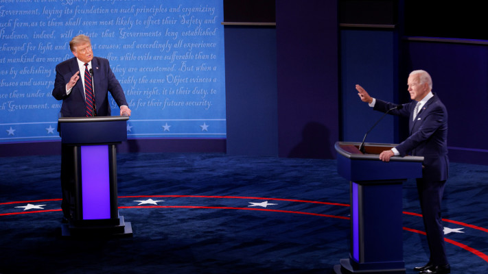 העימות הראשון של טראמפ וביידן 