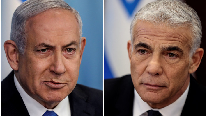 יאיר לפיד, בנימין נתניהו (צילום: Abir Sultan/Pool via REUTERS)