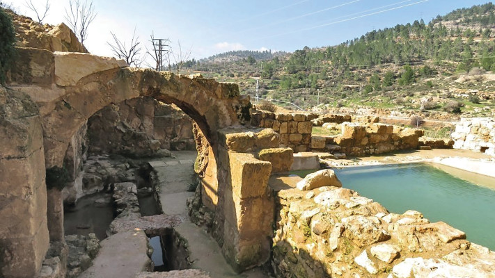 בריכה וקשת בעין חניה (צילום: יניב כהן, רשות הטבע והגנים)