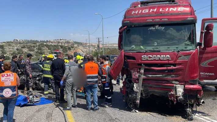 תאונת דרכים קטלנית ביהודה ושומרון (צילום: דוברות מד''א)